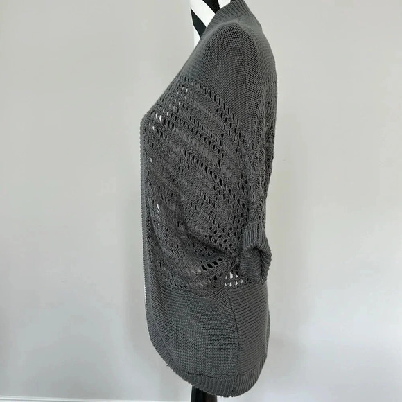 Pink Rose Grey Cardigan Sweater Sz XS - Picture 3 of 5